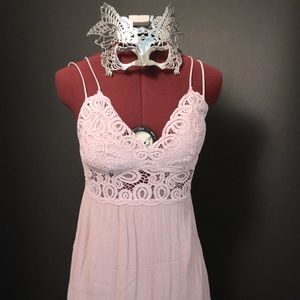 Pink Victoria’s Secret Short Light Pink Embroidered Mini Dress Sleeveless